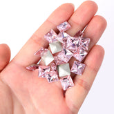 Light Rose Princess Square Shape High Quality Glass Pointed Back Fancy Rhinestones WholesaleRhinestone